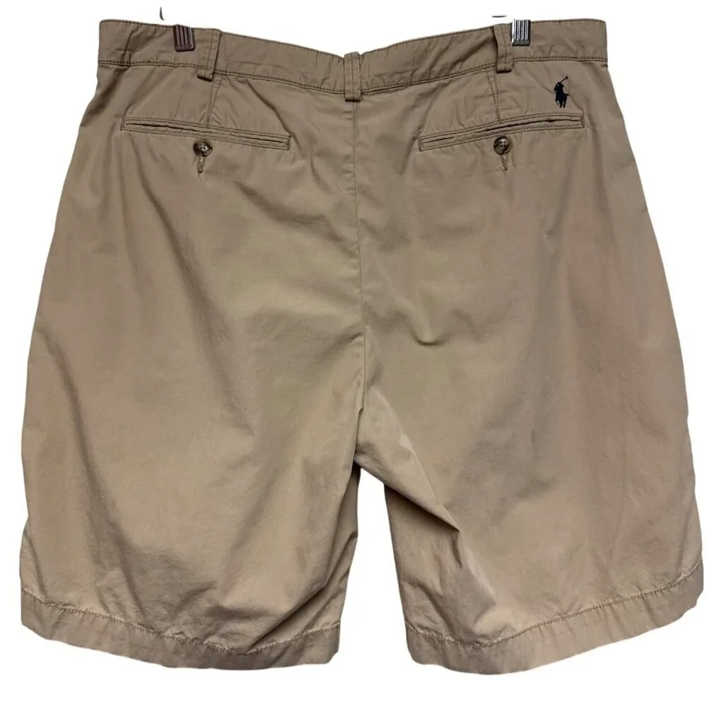 Polo Ralph Lauren Men's Relaxed Fit Chino Shorts Tan Khaki Summer Flat Front 35